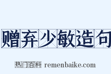 赠弃少敏造句是什么意思的图片